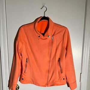 Women's Cantaloupe Suede Moto Jacket